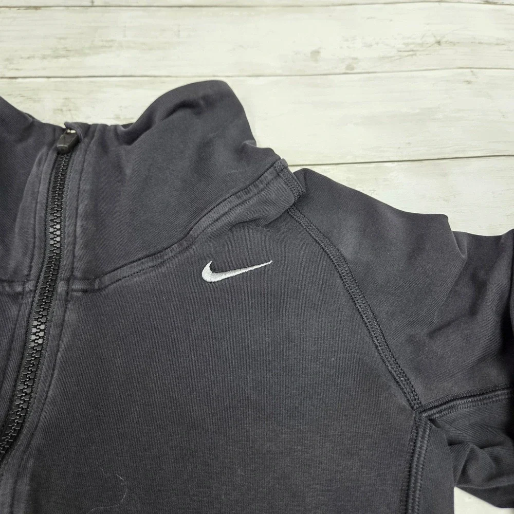 Nike Dri-FIT Full Zip Track Jacket Mock Neck Womens Small Black 586634 010
